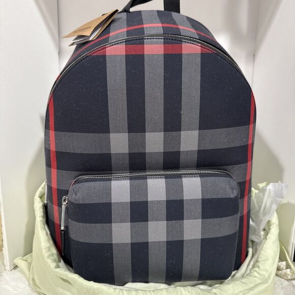 Burberry Jeff Check Canvas Backpack NWT and Dust Bag Original Price $1350 - Picture 1 of 7